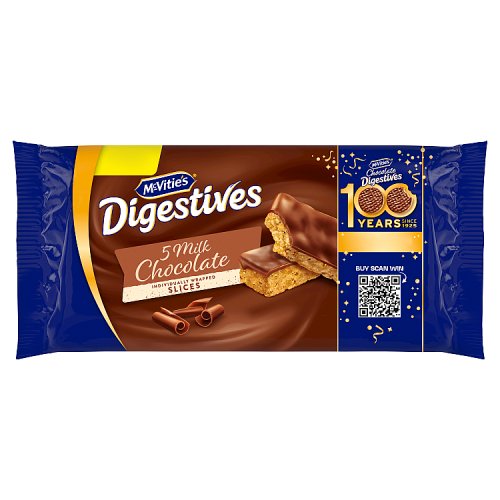 McVities Chocolate Digestive Slices 5pk PM £1.49 pack shot
