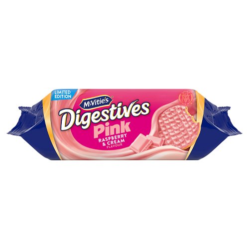 McVities Pink Digestives Raspberry & Cream 232g pack shot