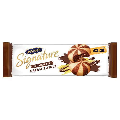 McVities Signature Chocolate Cream Swirls Biscuits 142g PM £2.25 pack shot