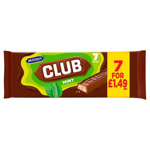 McVities Club Mint PM £1.49 7pk ( 7 x 22g) pack shot