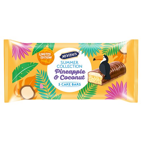 McVities Pineapple & Coconut Cake Bars Ltd 5pk pack shot