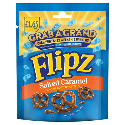 Flipz Salted Caramel PM £1.65 80g pack shot