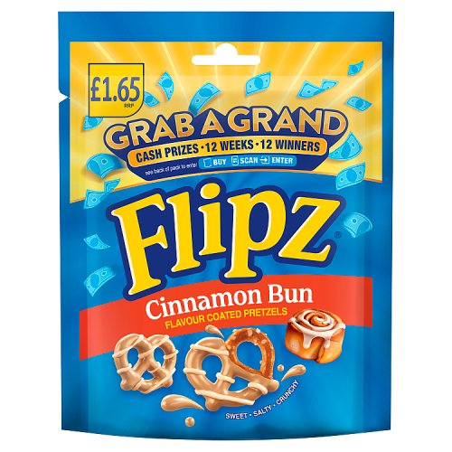Flipz Cinnamon Bun PM £1.65 80g pack shot