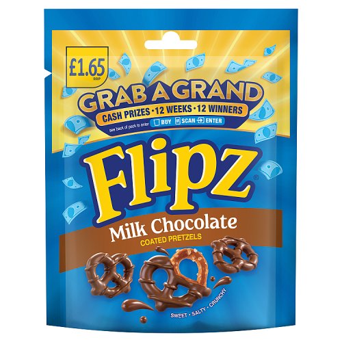 Flipz Milk Choc PM £1.65 80g pack shot