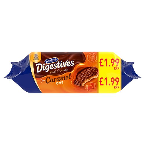 McVities Caramel Digestives PM £1.99 250g pack shot