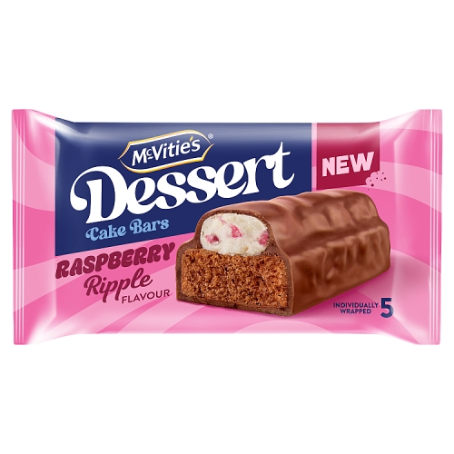 McVities Dessert Cake Bar Raspberry Ripple 5pk pack shot