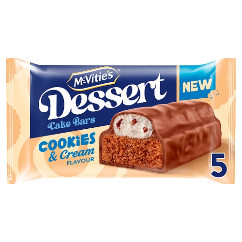 McVities Dessert Cake Bar Cookies & Cream 5pk pack shot