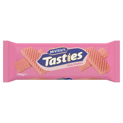 McVities Tasties Pink Wafers 100g pack shot