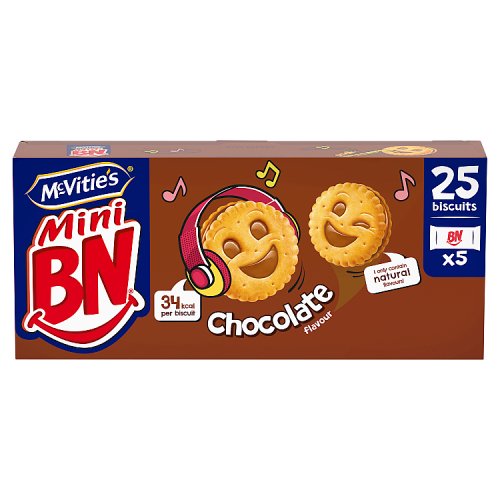 McVities Mini BN Chocolate Flavour Biscuits 5pk (5 x 35g) 175g pack shot