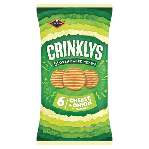 Jacobs Mini Cheddars Crinklys & Onion 6pk (6 x 23g) pack shot