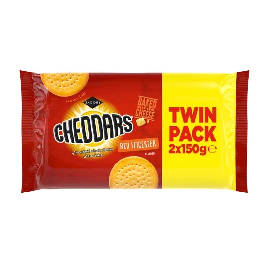 Jacobs Cheddars Red Leicester Twin Pack (2 x 150g) pack shot