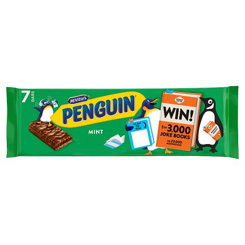 McVities Penguin Mint Chocolate Biscuit 7pk 172g pack shot