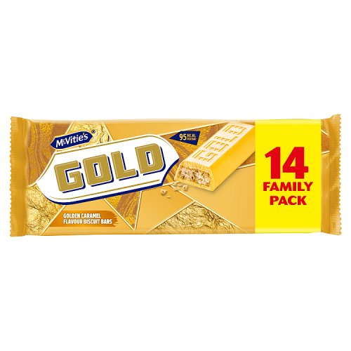 McVities Gold Caramel Family Pack (14 x 18.3g) pack shot