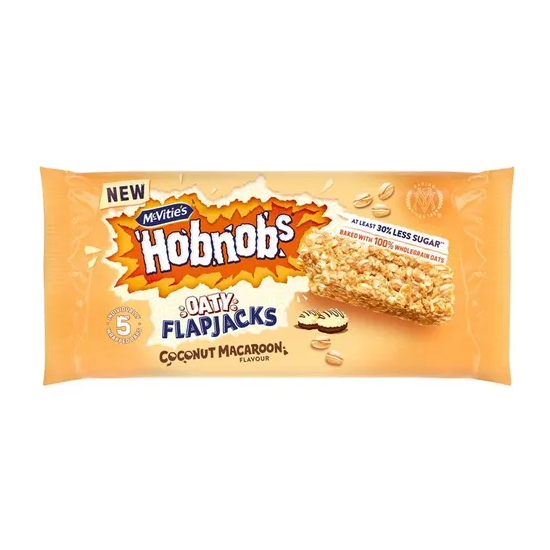 McVities Hobnob Coconut Macroon Flapjack 5pk 155g pack shot