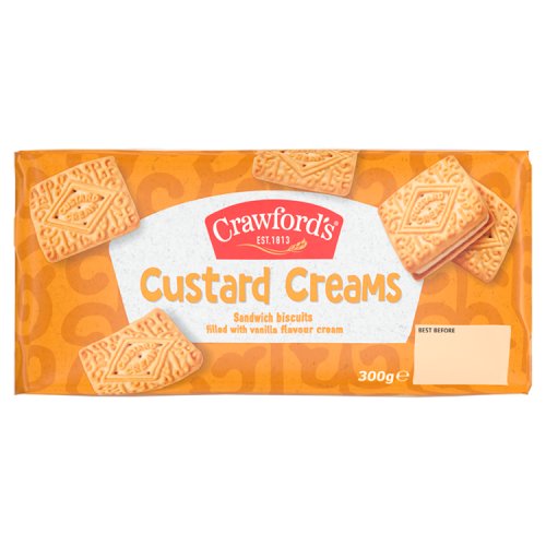 Crawfords Custard Creams Sandwich Biscuits 300g pack shot