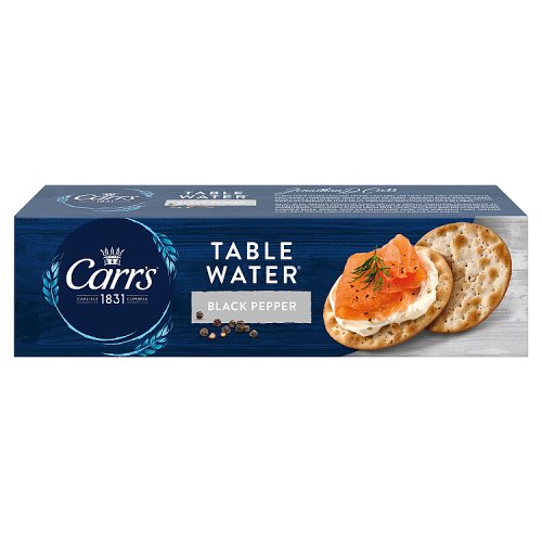 Carrs Table Water Cracked Black Pepper Crackers 125g pack shot