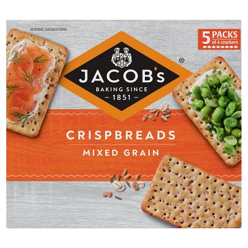Jacobs Lunch Bakes Crispbreads Mixed Grain 190g pack shot