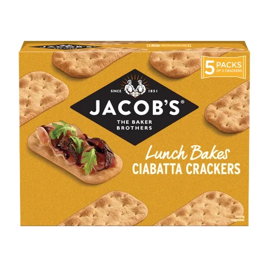 Jacobs Lunch Bakes Ciabatta Crackers 140g pack shot