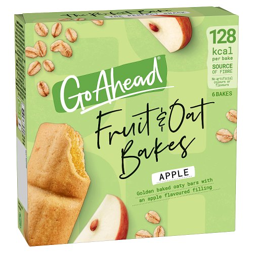 Go Ahead Fruit & Oat Bakes Apple Biscuit Bars 6pk (6 x 35g) pack shot
