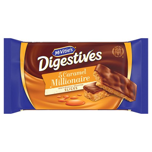 McVities Digestive Caramel Slices 5pk 109.9g pack shot