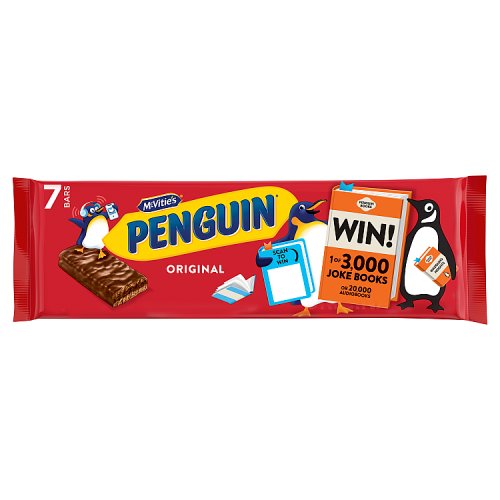 McVities Penguin Original Biscuit Bars 7 x 24.6g pack shot