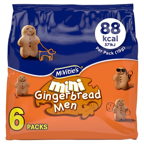 McVities Mini Gingerbread Minis 6pk (6 x 19g) 114g pack shot