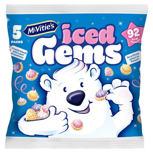 McVities Iced Gems Multipack Biscuits (5 x 23g) 115g pack shot