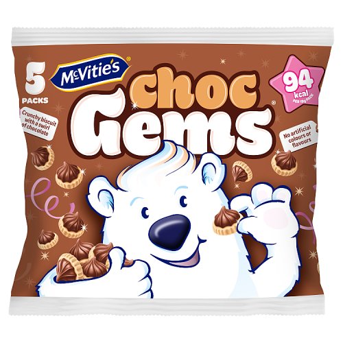 McVities Chocolate Iced Gems 5pk (5 x 19g) 95g pack shot