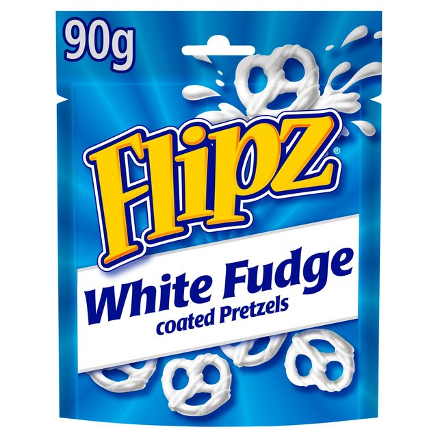 Flipz Pouches White Fudge Pretzels 90g pack shot