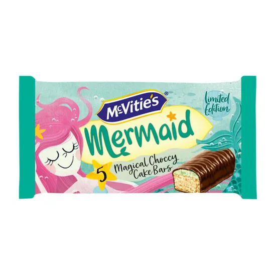 McVities Mermaid Cake Bars 5pk 120g Ltd pack shot