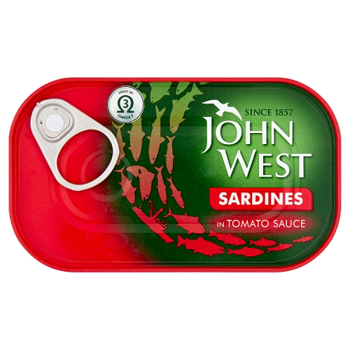 John West Sardines Tomato 120g pack shot