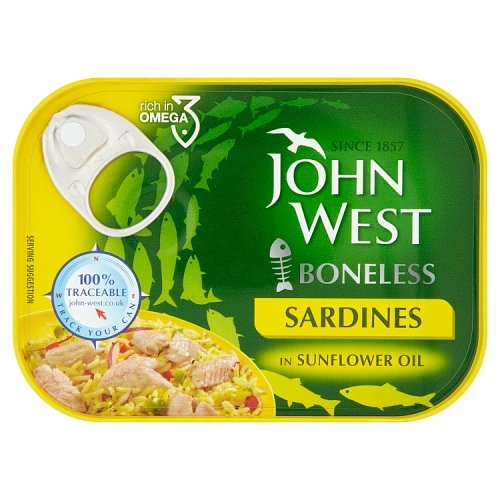 John West Boneless Sardines Sunflower Oil 95g pack shot