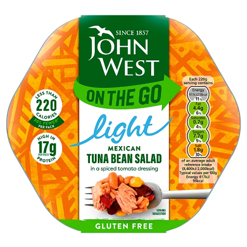 John West Lunch on the Go Mexican Style Tuna Salad 220g pack shot