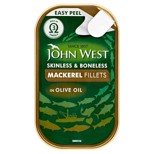 John West Mackerel Olive Oil 115g pack shot
