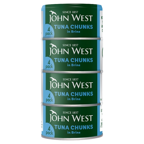 John West Tuna Chunks in Brine 4pk (4 x 125g) pack shot