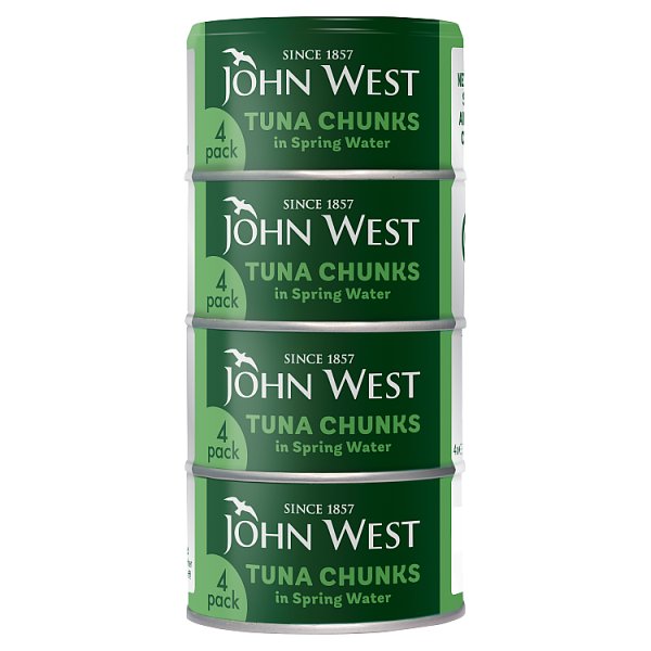 John West Tuna Chunks in Springwater 4pk (4 x 125g) pack shot