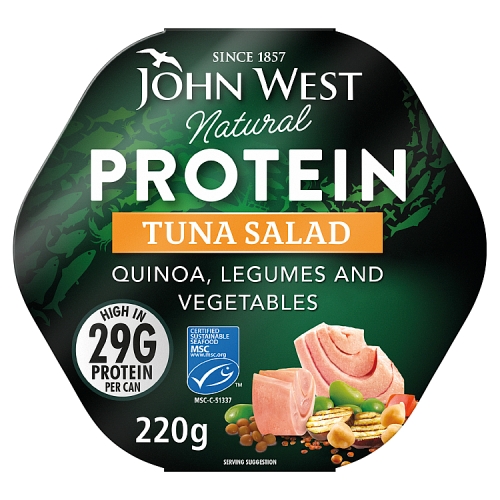 John West Natural Protein Tuna Salad Quinoa 220g pack shot