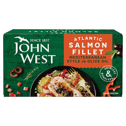 John West Atlantic Salmon Fillet Mediterranean 115g pack shot