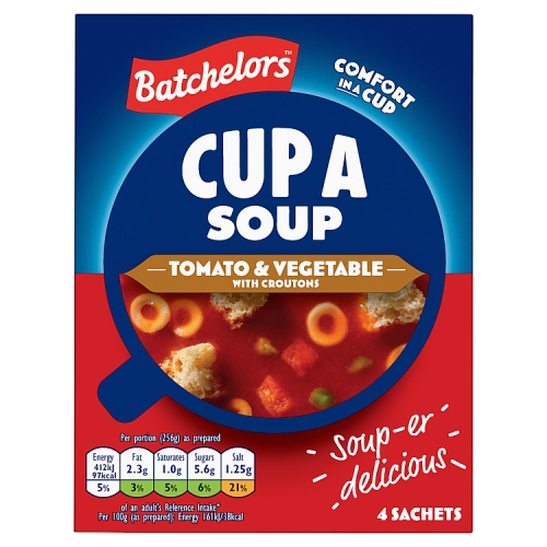 Batchelors Cup a Soup Granules Tomato & Vegetable 104g pack shot