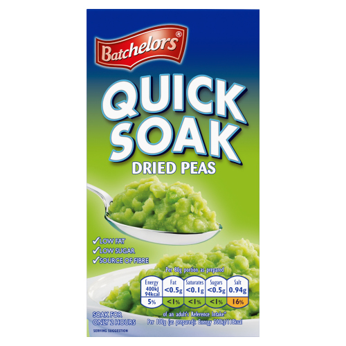 Batchelors Quick Soak Packet Peas 250g pack shot