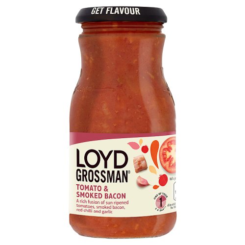 Loyd Grossman Tomato & Smoky Bacon Pasta Sauce 350g pack shot
