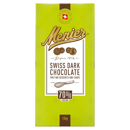 Menier Dark Cooking Chocolate 70% Cocoa 100g pack shot