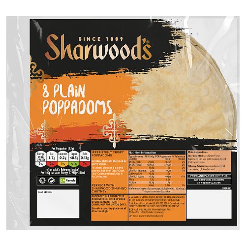 Sharwoods Poppadoms 72g pack shot
