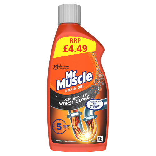 Mr Muscle Drain Gel Plughole Unblocker 500ml PMP pack shot