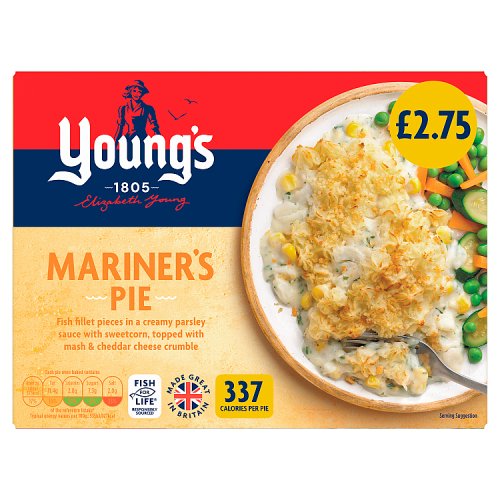 Youngs Mariners Pie PM £2.75 300g pack shot