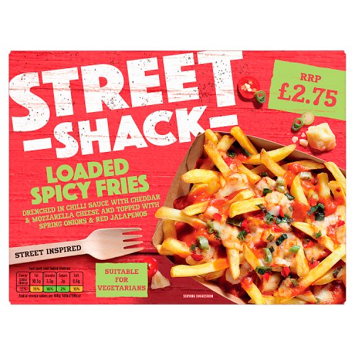Street Shack Loaded Spicy Fries PM £2.75 250g pack shot