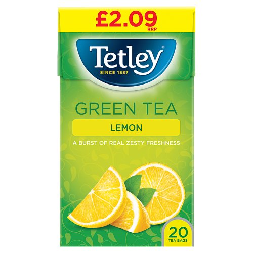 Tetley Green Tea Pure PMP 20s 40g pack shot
