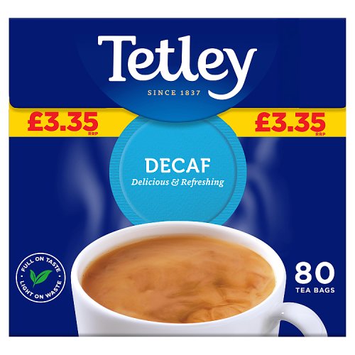 Tetley Decaf Tea Bags PM £3.35 250g pack shot
