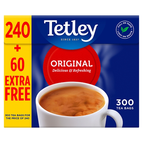 Tetley Original Teabags 240+25% Free 938g pack shot