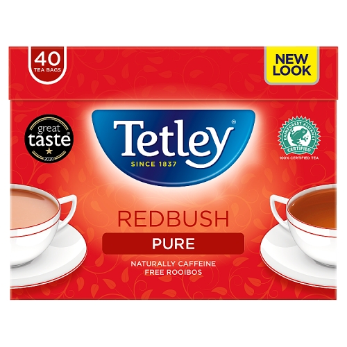 Tetley Herbal Redbush Tea Bags 40s pack shot